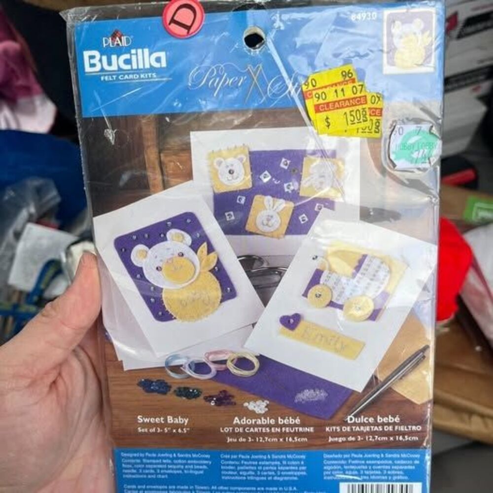 Bucilla Paper & Stitch Sweet Baby Felt Card Kit 84930 Set of 3
